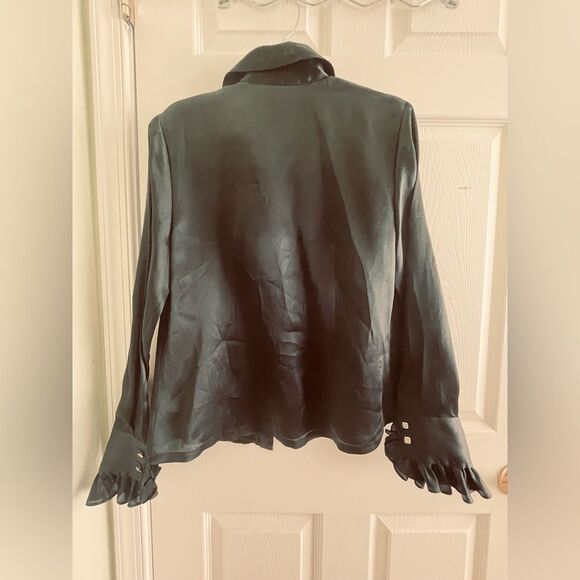 Talbots Silk blouse - Size 10 - Women’s - Romantic black- Long Sleeve Blouse - Picture 4 of 4